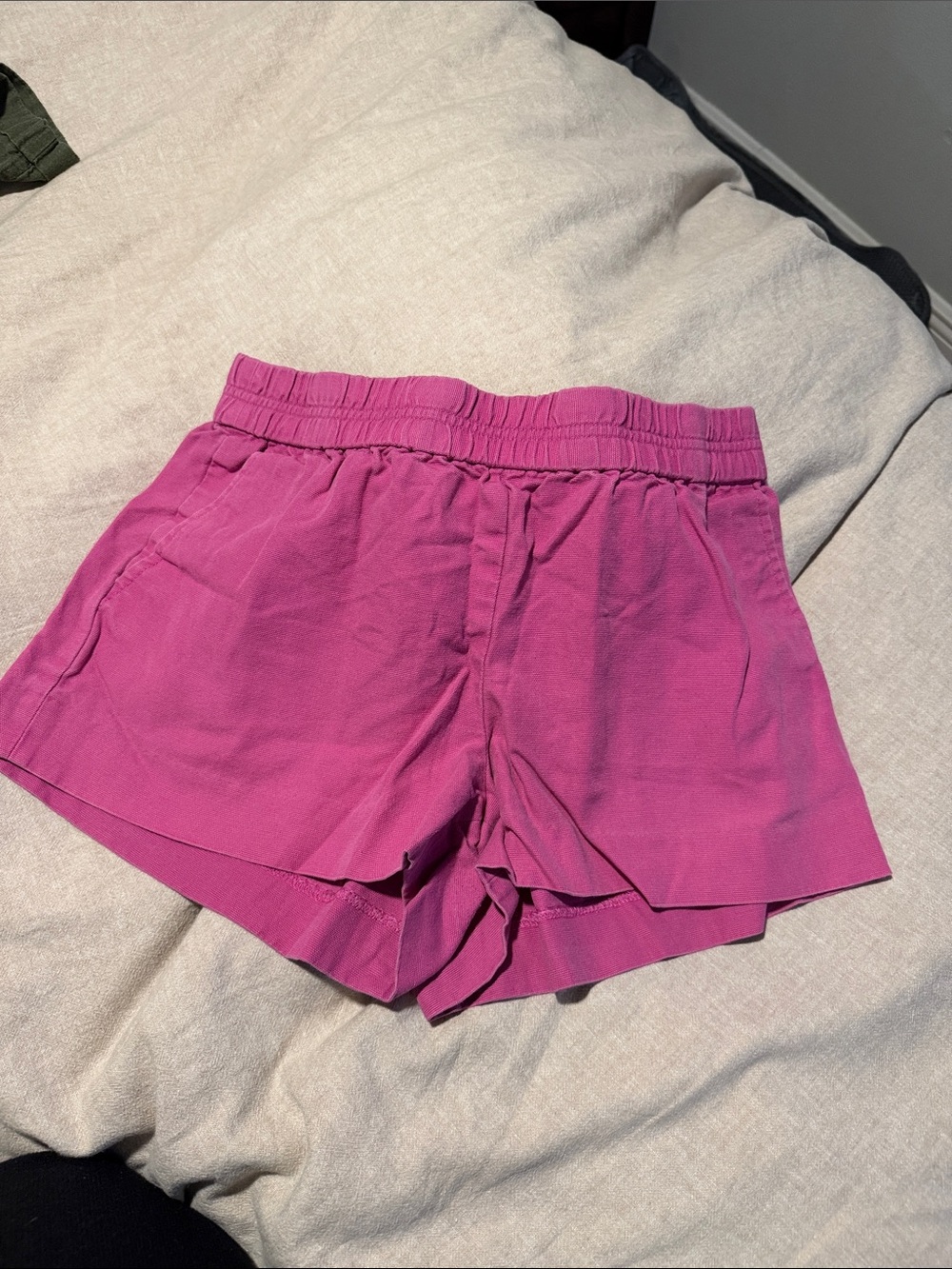 J. Crew Magenta Elastic-Waist Casual Shorts